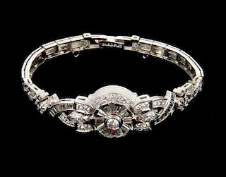 Platinum Diamond Hamilton Bracelet Watch