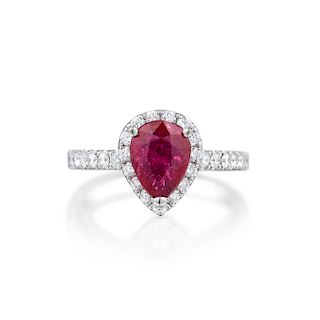 A 1.77-Carat Unheated Ruby and Diamond Ring