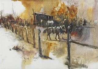 Richard D. Thomas, (American, b. 1935), Untitled (Horse Barn), 1976