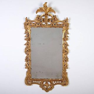 Chippendale carved giltwood wall mirror