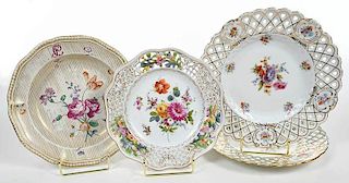 Decorated Plates, Minton, Dresden, Frankenthal