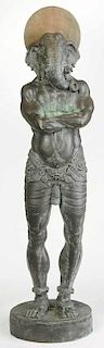 Decker Studios Bronze Ganesh Statue with Halo