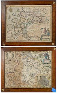 Two 17th Century Hand Colored Engraved Maps