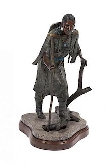 An American Bronze Sculpture, R. Scott Nickell (American, 20th century), Height 22 3/4 inches.
