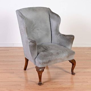 Diminutive Georgian style mahogany wing chair