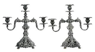 Pair Reed and Barton Silver-Plate Candelabra