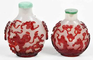 Two Peking Glass Snuff Bottles