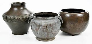 Three Asian Bronze Vessels