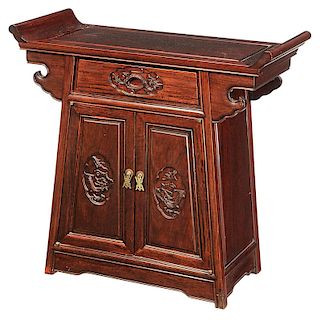 Chinese Carved Hardwood Cabinet
