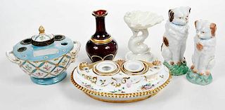 Six Decorative Objects, Worcester, Vieux Paris