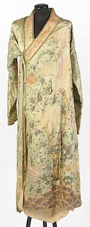 Asian Embroidered Silk Robe
