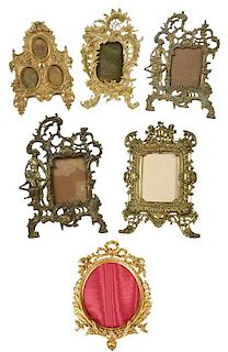 Six French Ornate Bronze Frames