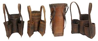 Four Vintage Thai Burden Baskets