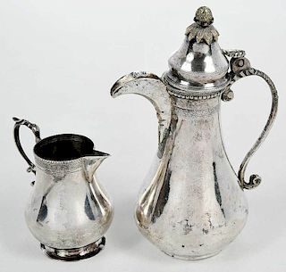 Egyptian Silver Coffee and Creamer