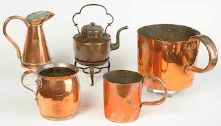 Five Assorted Copper Items