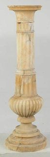 Classical Italian Column Form Alabaster Pedestal