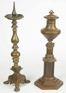 Baroque Bronze Pricket Stick, Argon Lamp