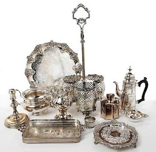 24 Pieces Silver-Plate Table Items