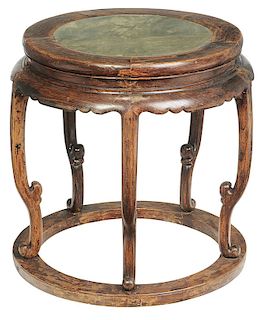Chinese Marble-Inset Circular Table