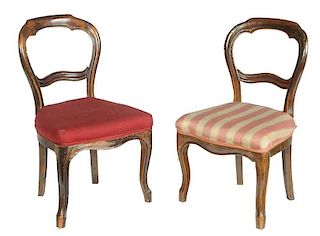 Pair Fruitwood Balloon-Back Childs' Chairs