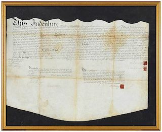 18th Century American Indenture Document