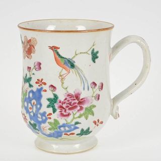 Large Chinese Export enameled porcelain mug