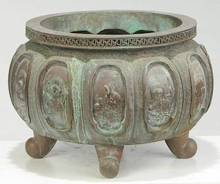 Large Chinese Bronze Cachepot