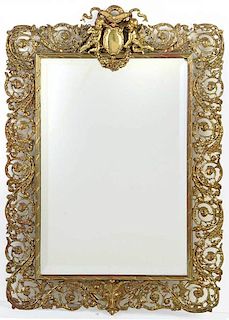 Renaissance Style Figural Brass Mirror
