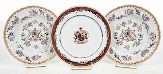 Four Chinese Export Style Armorial Plates