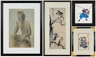 Four Framed Asian Prints