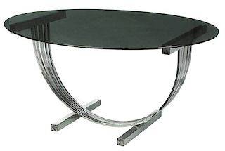 Art Deco Chrome Glass Top Table