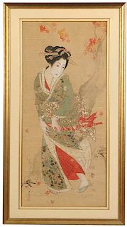 Japanese 19th Century Geisha Painting