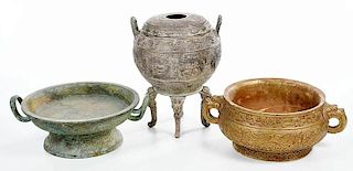 Three Chinese Archaic Style Censers
