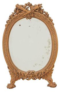 Louis XVI Style Carved Fruitwood Mirror