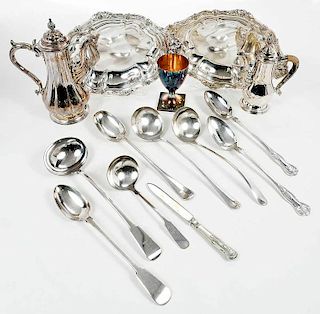 14 pieces Silver-plate hollowware