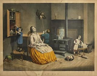 Currier and Ives (Publisher), (American, 19th Century), A Cat Nap