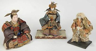 Three Japanese Hina Male Dolls