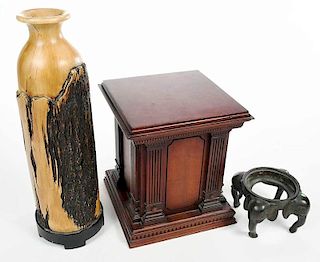 Three Items, Chinese Bronze, Classical Plinth
