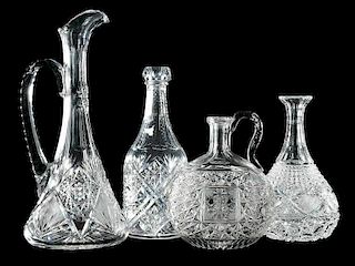 Four Cut Glass Decanters, J. Hoare