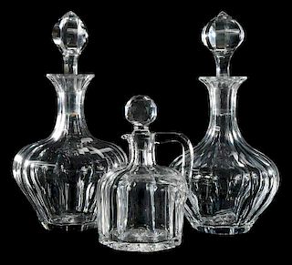 Pair Hawkes Cut Glass Decanters and Whisky Jug
