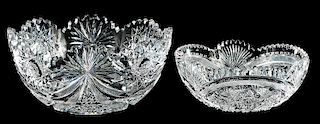 Two Cut Glass Bowls: Tuthill, Straus
