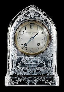 Sinclaire Cut Glass Mantle or Desk Clock