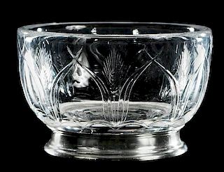 Intaglio Cut Bowl with Tiffany Silver Base