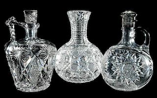 Two Cut Glass Whiskey Decanters, Carafe