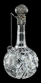 Cut Glass Hawkes Sterling Chain Decanter