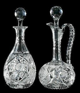 Two Libbey Cut Glass Decanters