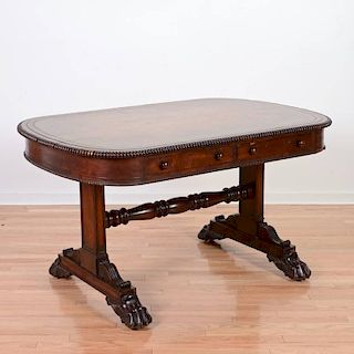 George IV carved mahogany library table