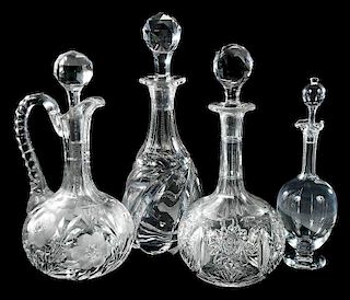 Four Cut Glass Decanters, Baccarat, Jewell