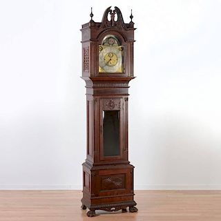 Tiffany & Co. carved mahogany tall case clock