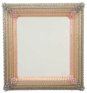 Venetian Pink and Pale Blue Frame Mirror
